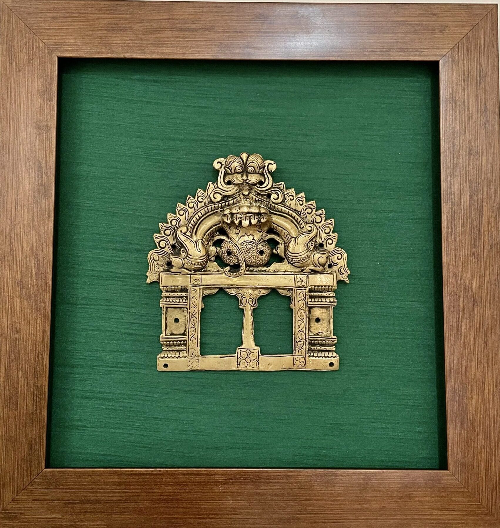 Brass Prabhavali Framed Art (Green)
