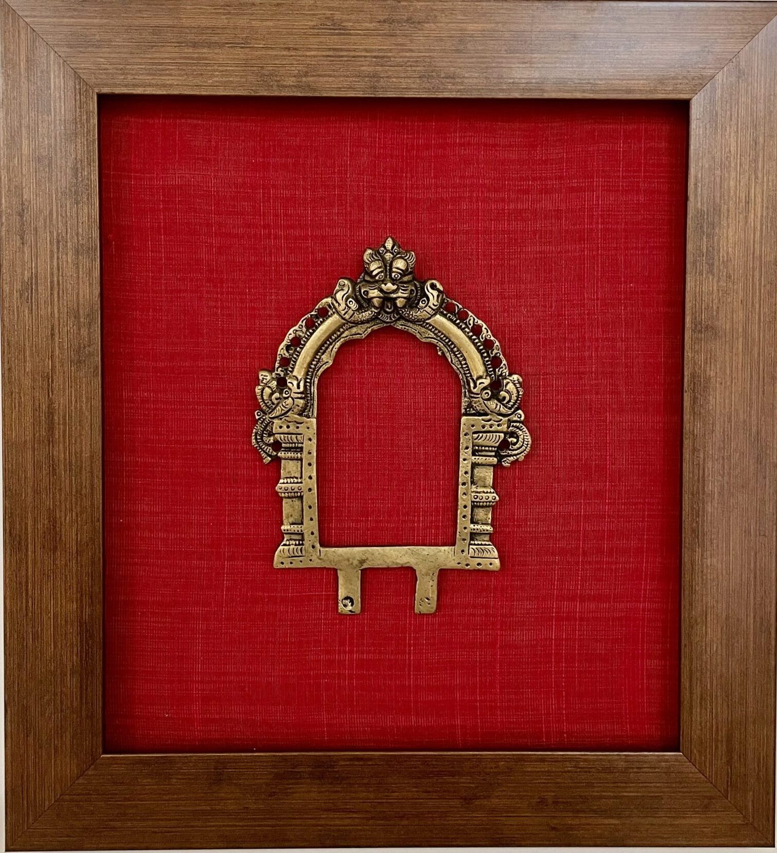 Brass Prabhavali Framed Art (Red)
